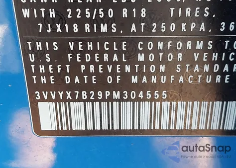 2023 Volkswagen Taos 1.5T Se z USA, uszkodzony, nr VIN 3VVYX7B29PM304555